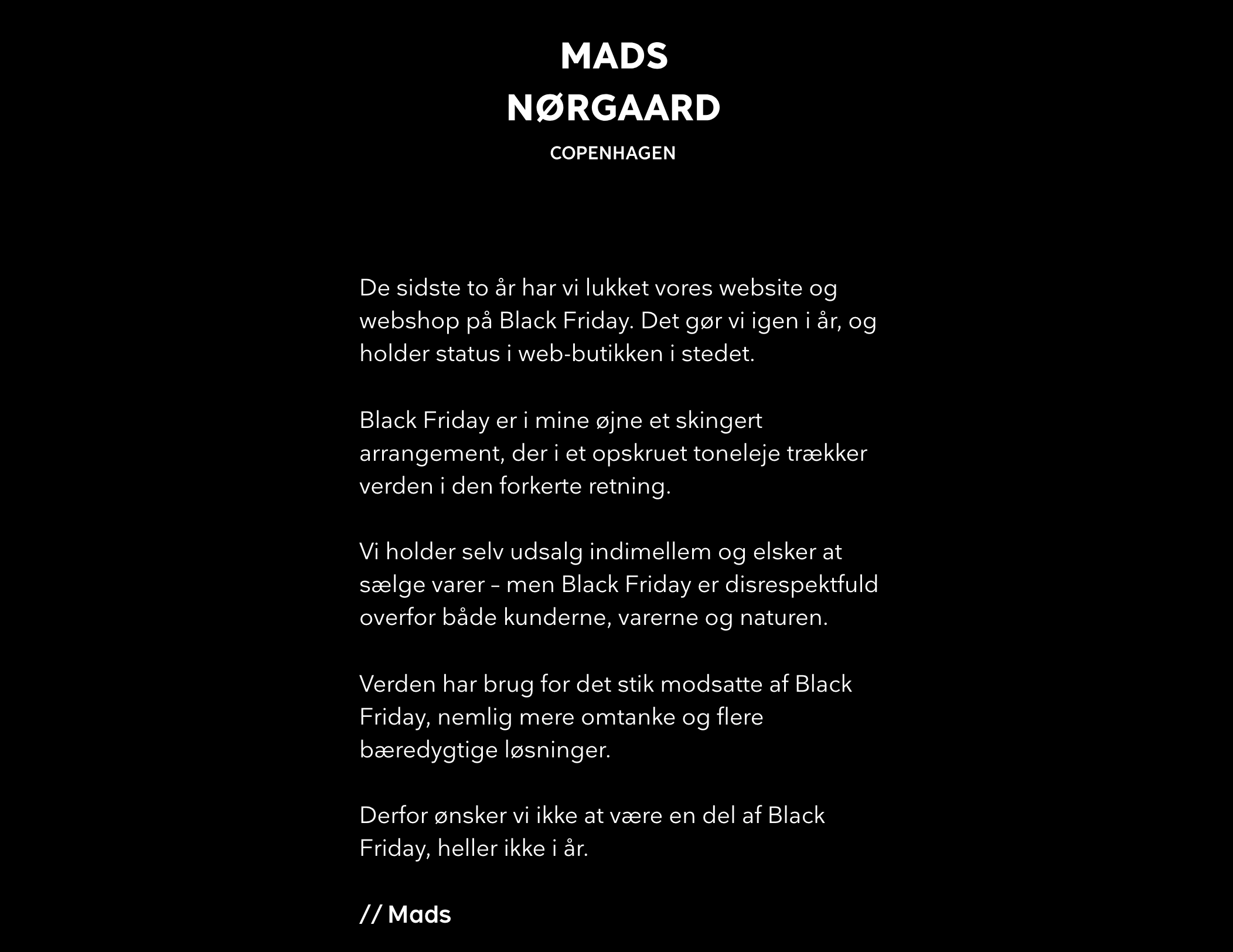 Mads Nørgaard black friday